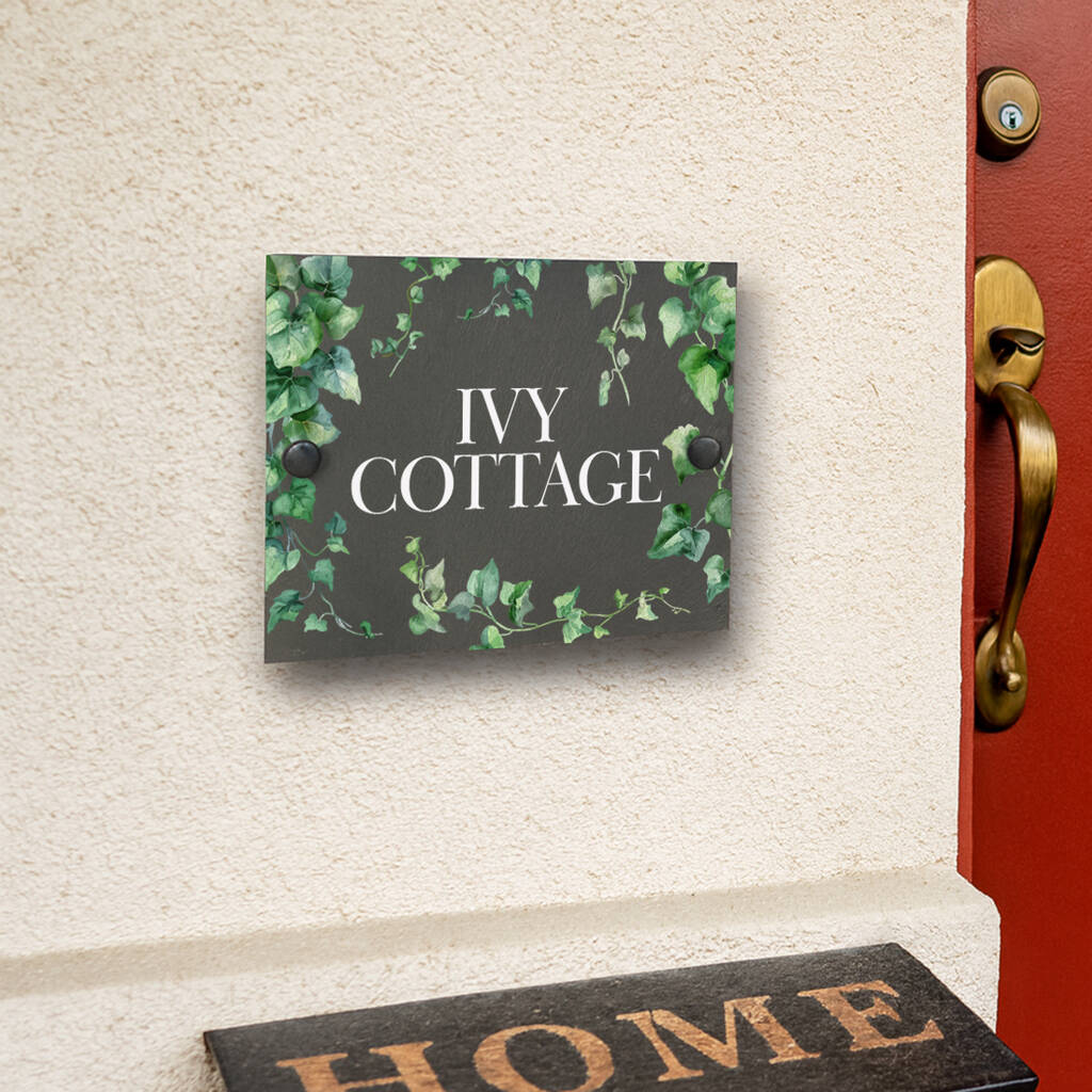 Ivy Slate House Number Or Name Wall Mounted Sign, 1 of 2