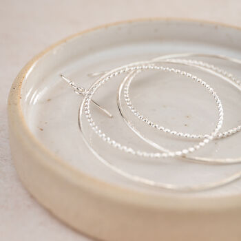 Sterling Silver Two Circle Hoop Earrings, 3 of 4