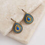 Blue And Yellow Teardrop Earrings, thumbnail 2 of 3