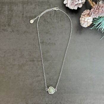 Silver Plated Green Opal Necklace, 2 of 9