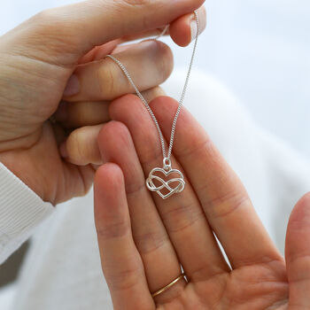 Gift For Daughter – Sterling Silver Heart Infinity Necklace, 2 of 7