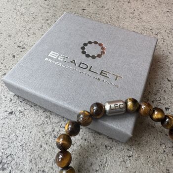 Men's Liverpool Football Fan Tiger's Eye Bracelet, 4 of 6