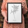 Hand Illustrated Rose Flower Print, thumbnail 1 of 8
