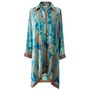 'Ella' Buttoned Turquoise And Pink Paisley Shirt Dress, thumbnail 8 of 8