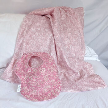 Liberty Fabric Dusty Pale Pink Pram Blanket, 4 of 4