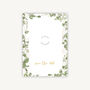White Floral Wooden Magnet Save The Date, thumbnail 2 of 6