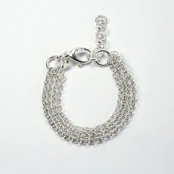 Sterling Silver Four Chain Bracelet, 3 of 5