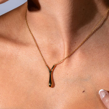 V Drop Pendant In Gold Plated, 2 of 4