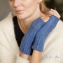 Fingerless Chevron Mix Cable Knit Gloves, thumbnail 3 of 11