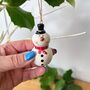 Ceramic Christmas Snowman Decoration, thumbnail 1 of 5