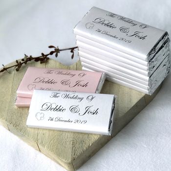 Personalised Chocolate Heart Wedding Favours By Tailored Chocolates And ...