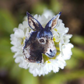 Inky Donkey Eco Wooden Pin Brooch, 2 of 5