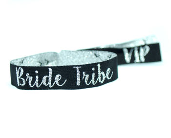 Bride Tribe Silver/Black Hen Party Wristband Favours, 3 of 12