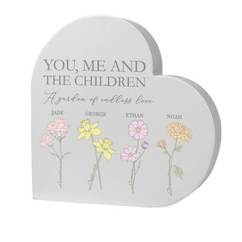 Personalised Family Birth Flowers Heart Ornament, 6 of 8
