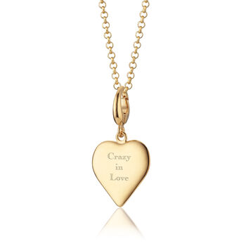 Engraved Medium Heart Necklace, Silver Or Gold Plated, 4 of 10