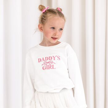 Daddy's Girl Father's Day Bow Embroidered Sweatshirt Jumper, 3 of 6