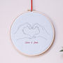 Personalised Embroidered Heart Hands Hoop, thumbnail 2 of 4