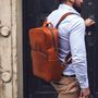 Personalised Leather Laptop Backpack Unisex ' Porter ', thumbnail 2 of 11