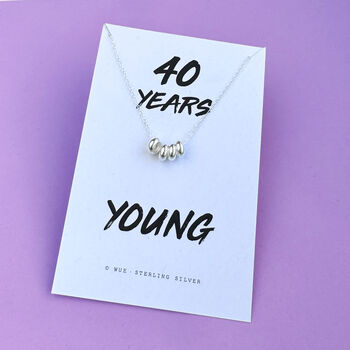 40th Birthday Gift Silver Rings Necklace, 6 of 6
