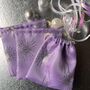 Three Sparkly Purple Pouches With Drawstring, thumbnail 1 of 3