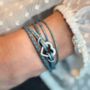 Custom Blue Wrap Memorial Bracelet For Ashes With Heart Urn, thumbnail 8 of 12