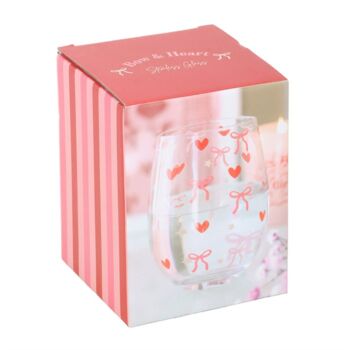 Love Heart Print Stemless Wine Glass, 4 of 4