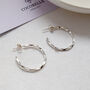 Silver Twist Hoops, thumbnail 4 of 4