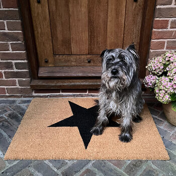 Large Charcoal Star Coir Doormat, 7 of 7