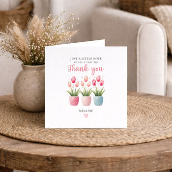 Potted Tulip Thank You Card, 2 of 5