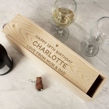 1st Anniversary Gifts Personalised Wine Bottle Box, 6 of 7