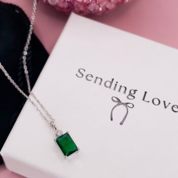 Emerald Earrings And Necklace Gift Set For Christmas, 3 of 7