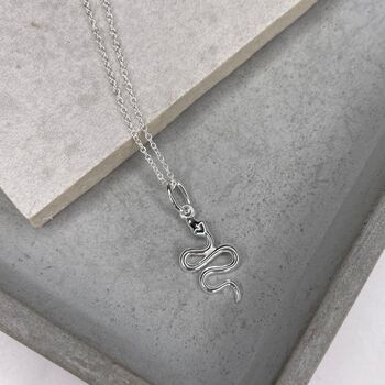 Sterling Silver Snake Necklace, 9 of 10