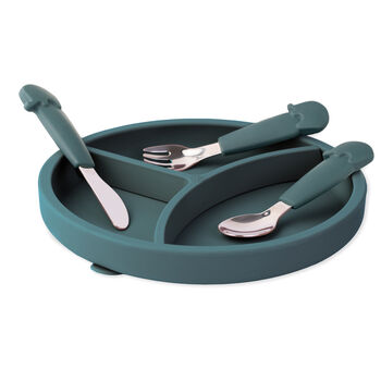 Three Piece Cutlery Set Elephant Teal, 5 of 6