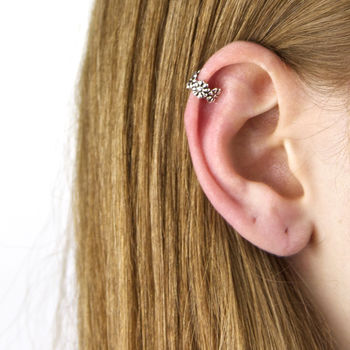 Sterling Silver Flower Ear Cuffs, 2 of 9