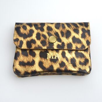 Monogram Personalised Small Leather Pocket Purse, 4 of 12