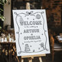 Hand Drawn Whimsical Wedding Welcome Sign, thumbnail 1 of 8