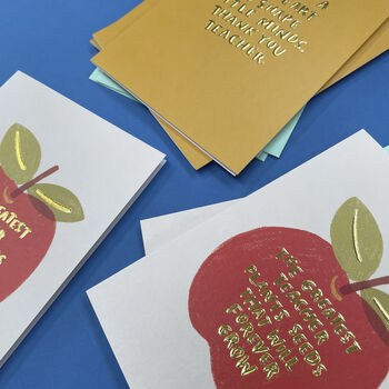Luxury 'Thank You Teacher' Card Set With Two Designs, 3 of 4