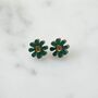 Daisy Stud Earrings In White, Aubergine, Emerald Green, thumbnail 6 of 6