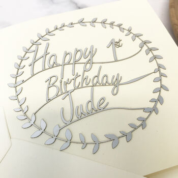 Personalised 1st Birthday Papercut Card, 5 of 10