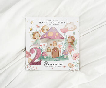 Personalised Fairy 2nd Birthday Card For Little Girl, 2 of 3