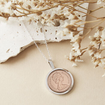 50th Birthday 1975 Or 1976 Halfpenny Coin Necklace, 2 of 12