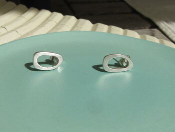 Infinity Oval Sterling Silver Earrings, 4 of 4