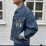 The Piano Vintage Tapestry Upcycled Denim Jacket, thumbnail 3 of 4