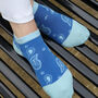 Peace Blue And Organic Paisley Blue Women's Trainer Socks, thumbnail 3 of 7