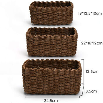 Pack Of Three Recycled Paper Rope Storage Basket, 10 of 12