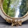 20cm Cream And Gold Decorative Wall Mirror – Floral Motif, thumbnail 6 of 12