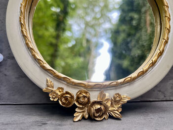 20cm Cream And Gold Decorative Wall Mirror – Floral Motif, 6 of 12