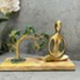 Zen Yoga Pose Sculpture With Tree Of Life Statue Gift Padmasana Lotus Pose, thumbnail 3 of 8