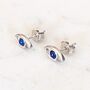 The Evil Eye Lapis Lazuli Stud Earrings, Sterling Silver, thumbnail 2 of 7
