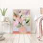 Pastel Pink Flowers Vase Art Print, thumbnail 3 of 3